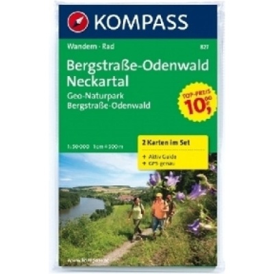 Bergstrasse Odenwald,Neckartal 827 ,2 mapy 1:50T NKOM