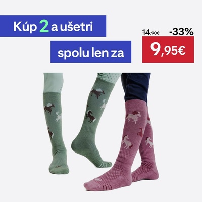 Fouganza Detské jazdecké podkolienky SKS 500 zeleno-fialové