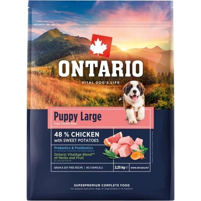 ONTARIO Puppy Large Chicken & Sweet Potatoes 2, 25 кг