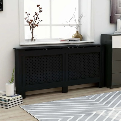 vidaXL Kryt na radiátor černý 172 x 19 x 81 cm MDF