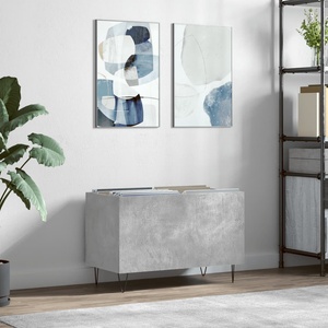vidaXL Шкаф за грамофонни плочи сив 74, 5x38x48 см инженерно дърво (831728)