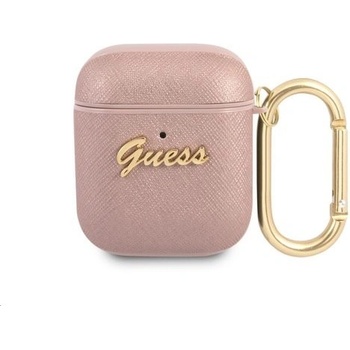 Guess Saffiano PC/PU Metal Logo puzdro pre Airpods 1/2 GUA2SASMP