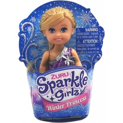 Zuru Princezna zimní Sparkle Girlz malá v kornoutku hnědé vlasy