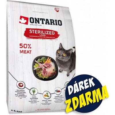 Ontario Cat Sterilised Lamb 6,5 kg – Zboží Dáma