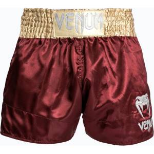 Venum Мъжки шорти за тренировка Venum Classic Muay Thai burgundy/gold/white