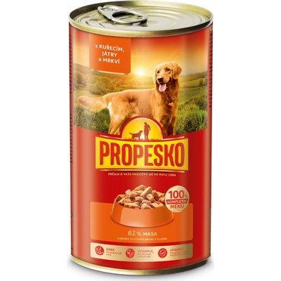 Propesko Adult kousky kuřecí játra mrkev v omáčce 1240 g