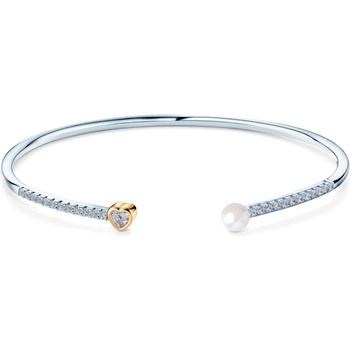 SAVICKI Гривна Bangle, позлатено сребро, перла, 2 мм