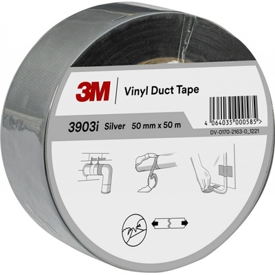 3M 3903i Duct tape Vinyl páska 50 mm x 50 m strieborná