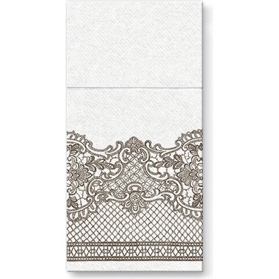 PAW Airlaid Kapsy na příbory Royal Lace Brown 25 ks/bal 645413 40x40cm