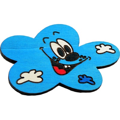 DoDo Dřevěná dekorační magnetka mráček