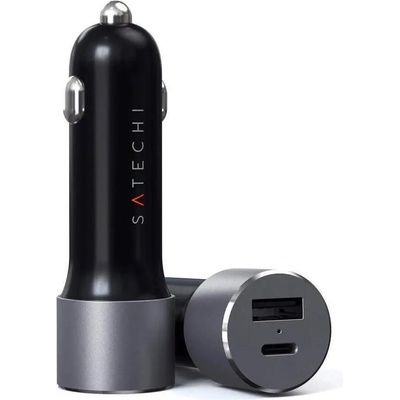 Satechi 72W Type-C PD Car Charger - зарядно за кола с USB и USB-C изходи и технология за бързо зареждане (черен)