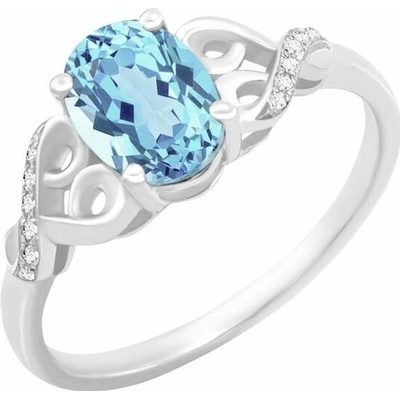 Eppi Zlatý prsten se švýcarským topazem a diamanty Alanyse R37954