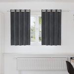 Pure Line Home Кадифени завеси в цвят стоманеносив с метални халки, 2 бр. , 140 x 140 см
