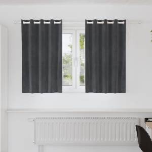 Pure Line Home Кадифени завеси в цвят стоманеносив с метални халки, 2 бр. , 140 x 140 см