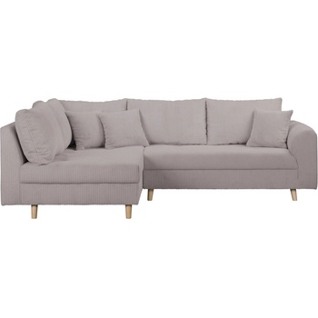 ROPEZ Ъглов диван от сив велур (ляв ъгъл) Ariella - Ropez (Ariella Narożnik L - Lewa OT tk. Lincoln 86 nogi natura)