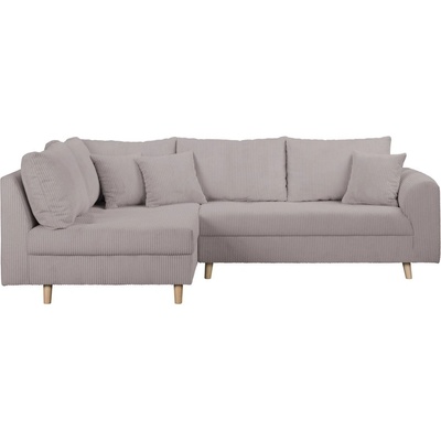 ROPEZ Ъглов диван от сив велур (ляв ъгъл) Ariella - Ropez (Ariella Narożnik L - Lewa OT tk. Lincoln 86 nogi natura)