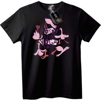 NOONEBRAND Тениска По-Малко Тревоги Повече Йога - 7XL, Black