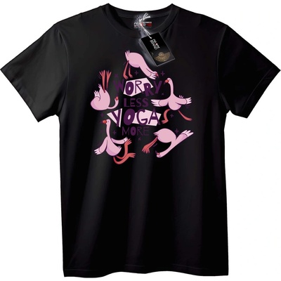 NOONEBRAND Тениска По-Малко Тревоги Повече Йога - 7XL, Black