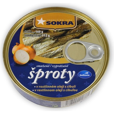 Sokra Smažené šproty v rostlinném oleji s cibulí 160 g