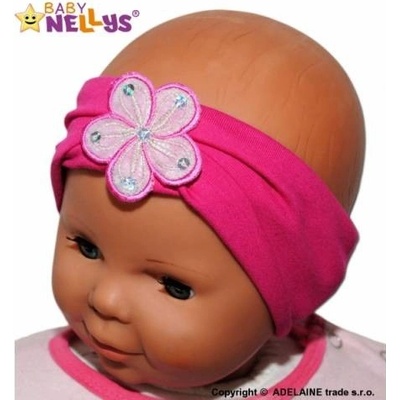 Čelenka Baby Nellys ® s kvetinkou malinová