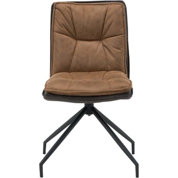 Image 1 of Carmen Трапезен стол Carmen RAMSEY, до 120kg, дамаска/еко кожа, прахово боядисана метална база, въртене на 360°, кафяв (bt-3532090_1)