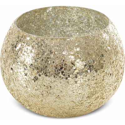 EUROFIRANY SKLENENÝ KVETINÁČ MELIA 18X14 CM ZLATÁ
