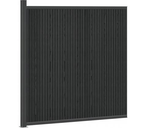 WPC A HLINÍKOVÝ PLOTOVÝ PANEL ČERNÝ 173X186CM