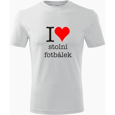 Tričko I love stolní fotbálek bílé