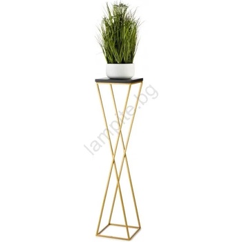 HowHomely Стойка за цветя LOFT 100x24 см златист/черен (DD0427)
