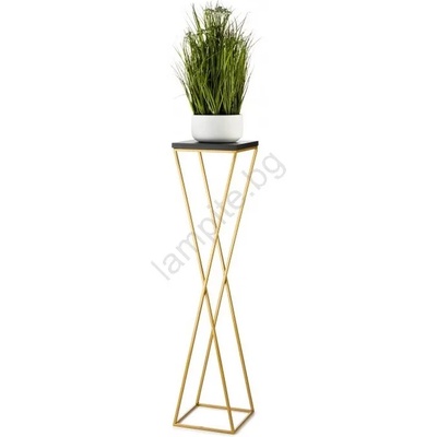 HowHomely Стойка за цветя LOFT 100x24 см златист/черен (DD0427)