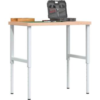 vidaXL Работна маса 100x60x(73-99, 5) см масивно дърво бук правоъгълна (3309705)