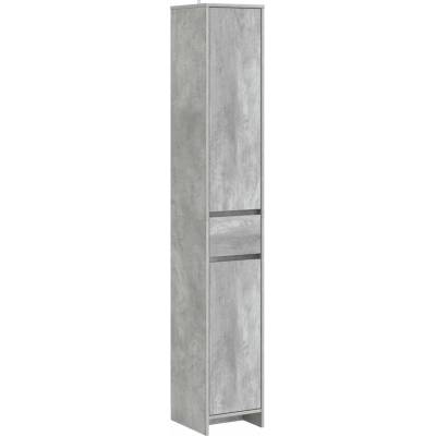 vidaXL Шкаф за баня Бетонно сиво 30 x 33 x 190 см Инженерна дървесина (890755)