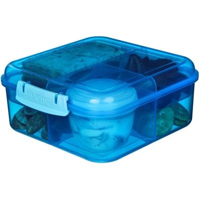 Sistema Box na desiatu/obed, 6 priehradiek 1,25 l modrý