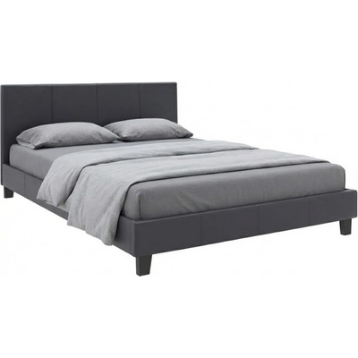 TopMebel Легло Flat TopMebel от PU кожа в черен мат 140x190cm