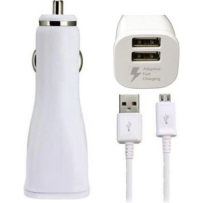 Samsung Оригинално зарядно с 2хUSB за кола с MicroUSB кабел за Samsung и мобилни телефони (бял) - Samsung Fast Dual Car Charger EP-LN920BW 2.0A (bulk) (EP-LN920BW )