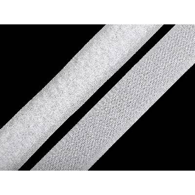 Suchý zip háček + plyš šíře 25 mm 1 bílá