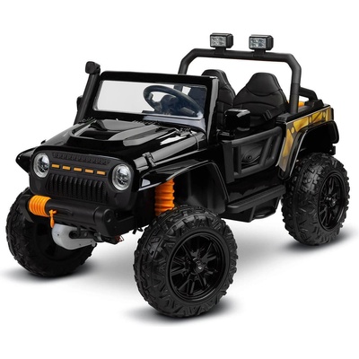 Офроуд акумулаторен автомобил RINGO - 4x4, до 100 кг, с дистанционно и LED, Черен (388687)
