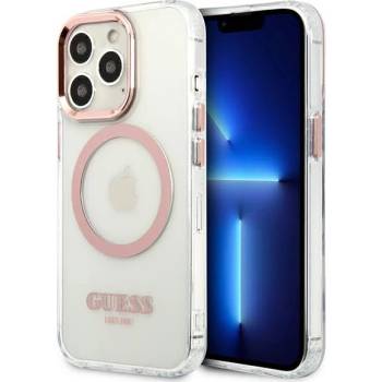 GUESS Кейс Guess GUHMP13LHTRMP за iPhone 13 Pro / 13 6.1"", розов / розов, твърд, Metal Outline Magsafe (KXG0057173)