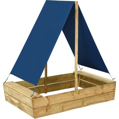 VidaXL Pískoviště se stříškou 80 x 60 x 97,5 cm impregnovaná borovice