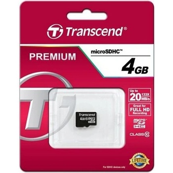 Transcend microSDHC 4GB class 10 TS4GUSDC10