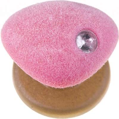 Čumáček plyšový, růžový s kamínkem - 3 cm