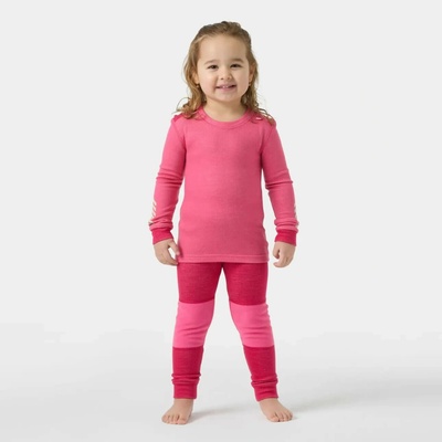 Helly Hansen detský set termobielizne z merino vlny s technológiou LIFAHot Pink