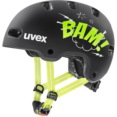 uvex Детска каска за планинско колоездене Uvex Kid 4 Style Bike helmet - Bam Black / Lime Matt - размер 51-55 cm (851-1954-0111)