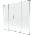 Mexen Velar L Duo двойна плъзгаща се душ кабина 200 x 150 cm, прозрачна, хром - 896-200-003-02-01 (896-200-003-02-01)