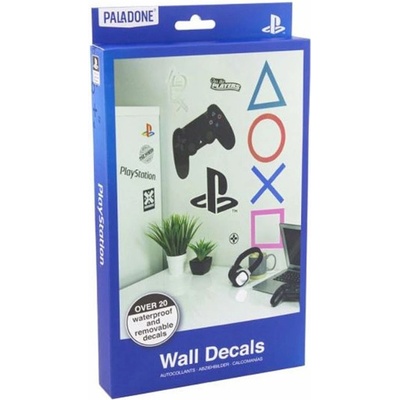 Curepink | Samolepky na zeď Playstation: 4 listy - 22 samolepek (balení 26 x 15 x 3 cm) [PP6581PS]