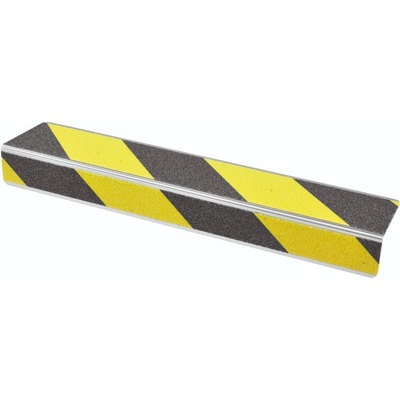 Protiskluzový profil na schodové hrany WT-5409 – minerální granulát v syntetické pryskyřici, žluto-černá, 1000×31×56 mm