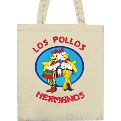 Taška z bio bavlny s potiskem Los Pollos Hermanos Breaking Bad Přírodní Jednotná
