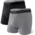 Saxx Мъжко синтетично термобельо Saxx Daytripper Boxer Brief Fly 2-Pack Synthetic base layer - Black / Grey Heather - размер XXL (014-1939-0216)