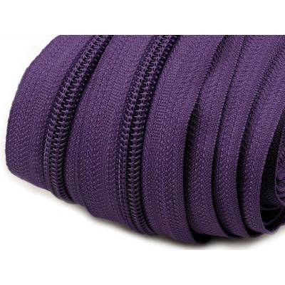 Zip spirálový 5 mm metráž pro jezdce typu POL 194 švestková