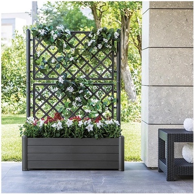 Stefanplast vyvýšený záhon / truhlík s mřížkou 80 l / 100 cm antracit